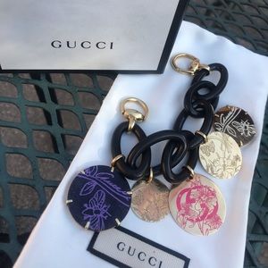 Gucci Gold Wood Link Charm Bracelet 18k 750 Bee